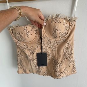 Tan/Pink Lacey Corset
